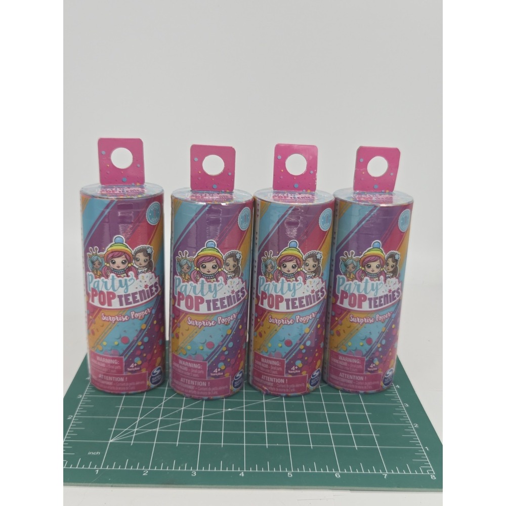 Lot 4 Party Pop Teenies Surprise Popper Doll Accessories Confetti Poster Ser 1